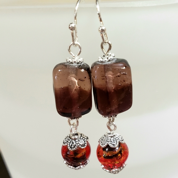 Ombre Sunset Handcrafted Earrings - Picture 5 of 5